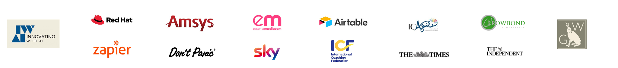 logos of companys I've worked with or published in